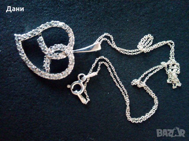 Ново сребърно колие със сърце, снимка 2 - Колиета, медальони, синджири - 35738901