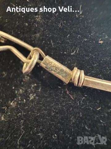 Сребърно колие с лазурит №6530 , снимка 7 - Колиета, медальони, синджири - 49100423