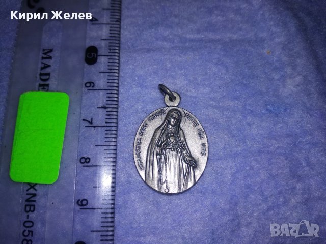 СТАРИННА ГЕРМАНСКА РЯДКА РИМОКАТОЛИЧЕСКА ПОСРЕБРЕНА НАГРЪДНА ИКОНКА ДВУСТРАННА 31254, снимка 9 - Антикварни и старинни предмети - 39677030