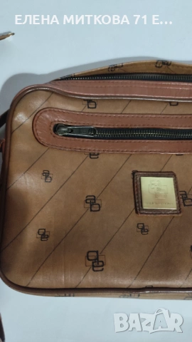 Кожена дамска чанта от Ashley Brooke в кафяв цвят, снимка 4 - Чанти - 52314150