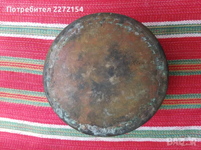 Бакърена тенджера тиган менче, снимка 3 - Антикварни и старинни предмети - 50151859