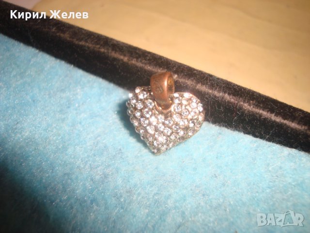 СТАРО МЕДНО АЖУРНО КРИСТАЛНО СЪРЧИЦЕ АРТ ГОТИК СТИЛ МЕДАЛЬОН РЕТРО СКЪПОЦЕННОСТ БИЖУ 15056, снимка 4 - Антикварни и старинни предмети - 35666151