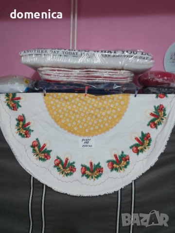  Коледни кръгли покривки за маса, снимка 10 - Покривки за маси - 52474696