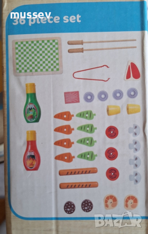 дървена детска игра Грил Барбекю , снимка 3 - Образователни игри - 44508688