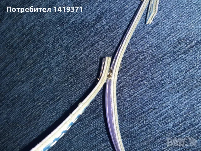 Красив лилав кожен дамски колан с дължина 109 см, снимка 4 - Колани - 48110031