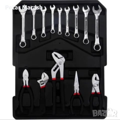 Куфар с инструменти 499 части KraftWorld – тресчотка, ключове, отвертки, клещи, снимка 9 - Куфари с инструменти - 50335448