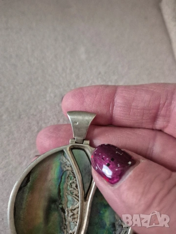 комплект сребро и седеф, снимка 5 - Бижутерийни комплекти - 53291202