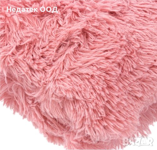 Декоративна възглавница Pink Shaggy, 25x25см, Розова, снимка 1 - Възглавници - 41060430