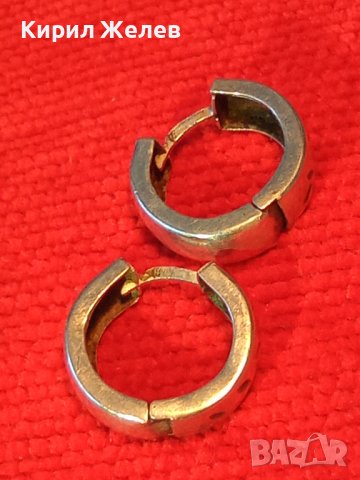 СТАРИ РЪЧНО ФЛОРАЛНО ОРНАМЕНТИРАНИ АРТ ДЕКО СРЕБЪРНИ ОБЕЦИ АНГЛИЯ СРЕБРО 925 МАЙСТОРСКИ 38696, снимка 2 - Обеци - 41730288