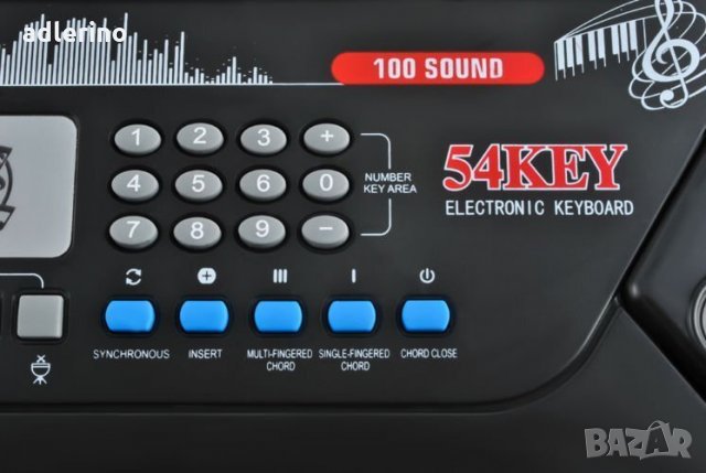 Детска игра Електронен синтезатор, 54 клавиша, йоника, детско пиано, детски синтезатор, снимка 3 - Музикални играчки - 35738378