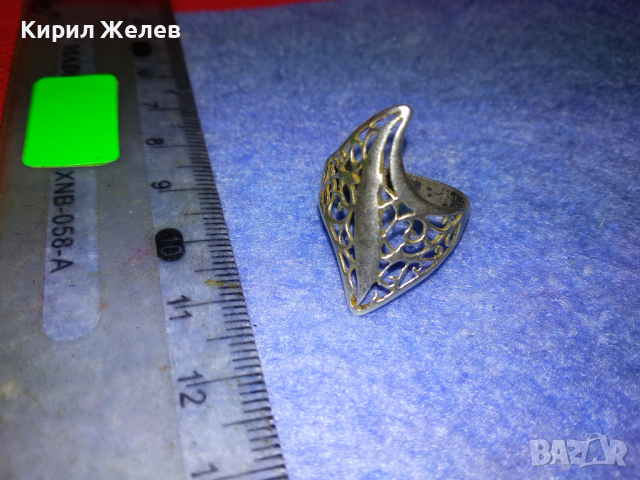 КРАСИВ АЖУРЕН РЕТРО СРЕБЪРЕН ПРЪСТЕН ВИСОКА ПРОБА СРЕБРО РЪЧНА АРТ ИЗРАБОТКА 43813, снимка 13 - Антикварни и старинни предмети - 44690237