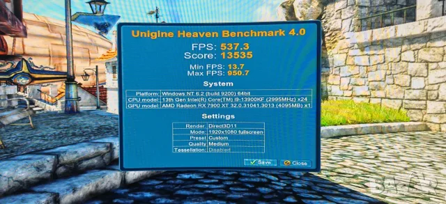 Мощно PC за Гейминг и Работа I9 13900KF 24/32 Core/64Gb Samsung/2TB SSD/RX 7900XT 20Gb/Гаранция, снимка 5 - Геймърски - 55958361