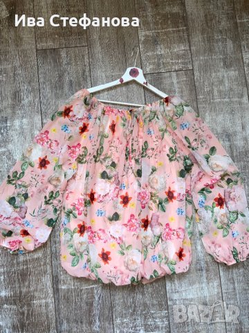 Нов ефирен топ блуза с дълъг ръкав цветя флорален принт ХЛ /2ХЛ , снимка 10 - Блузи с дълъг ръкав и пуловери - 41330456