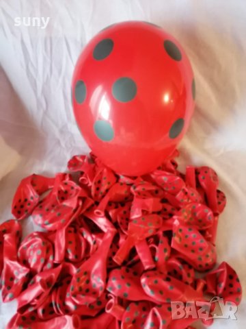 Балони червени на черни точки , снимка 1