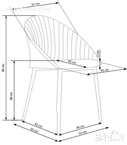 Трапезен стол K357 в сиво, снимка 5 - Столове - 52750652