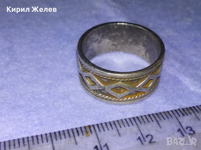 Стар РЕТРО ОРНАМЕНТИРАН СРЕБЪРЕН ПРЪСТЕН ОКСИДИРАНО СРЕБРО 925 с ПАТИНА ХАЛКА РЪЧНА ИЗРАБОТКА 40621, снимка 6 - Пръстени - 42644116