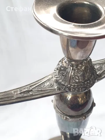Сребърен свещник, снимка 2 - Антикварни и старинни предмети - 48957967