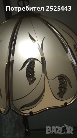 Абажур (Полилей) метален със 7 стъкла и Нова LED крушка Е27 9W 4000K, снимка 14 - Лампи за таван - 41704119