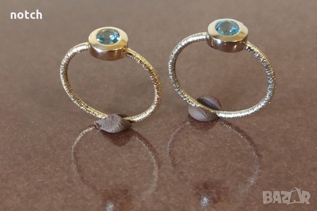 Златен пръстен с естествен топаз, снимка 2 - Пръстени - 34213463