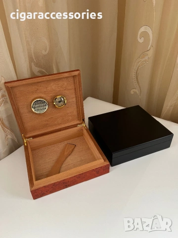 Хумидор от кедрово дърво за до 30 пури – черен или махагон