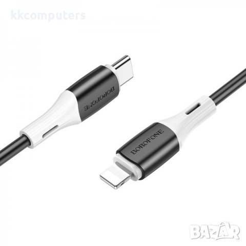Borofone PD Lightning (iPhone) - Type-C, Кабел, 20W, 3.0A ,1m BX79 / Черен / Баркод : 2402292, снимка 3 - USB кабели - 40397983