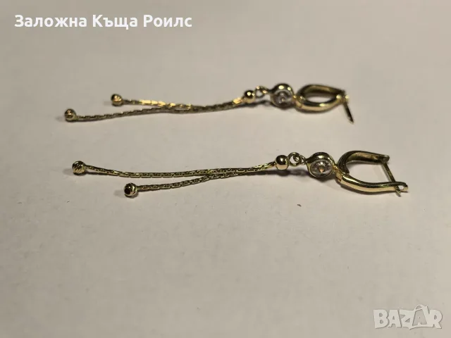 Красиви златни обеци 14К 585, жълто злато, 2.92 гр., снимка 3 - Обеци - 56239633