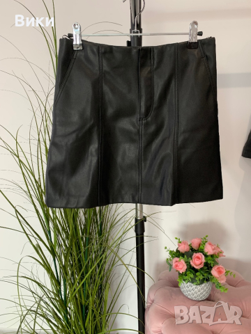 Кожена пола в размер S на Zara, снимка 3 - Поли - 44514662