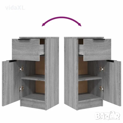 vidaXL Сайдборди, 2 бр, сив сонома, 30x30x70 см, инженерно дърво, снимка 10 - Бюфети - 56147960