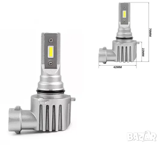 V9 LED крушки H1 H3 H4 HB3 HB4 без вентилатор 6000K, снимка 8 - Аксесоари и консумативи - 48855749