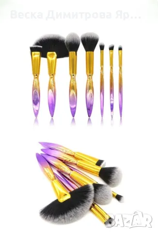 Комплект "Еднорог" от 7 разноцветни четки за грим HZS91, снимка 2 - Козметика за лице - 47729236