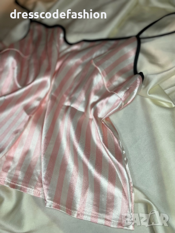 Луксозна сатенена пижама в розов, снимка 4 - Нощници - 44829263