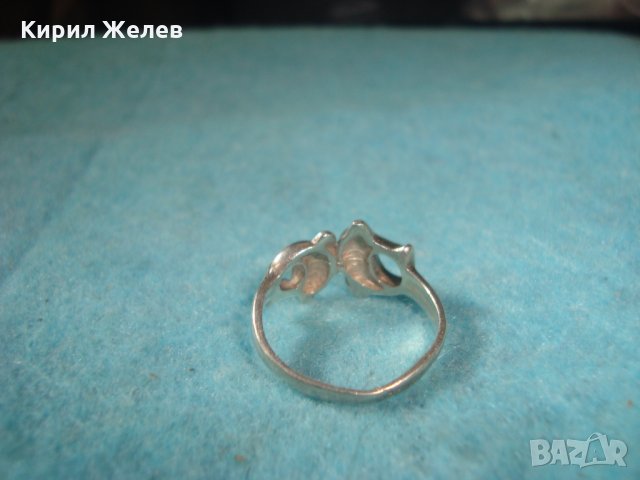 СТАР СРЕБЪРЕН ПРЪСТЕН СРЕБРО 925 ДЕЛФИНЧЕТА РЪЧНА ХУДОЖЕСТВЕНА МАЙСТОРСКА ИЗРАБОТКА АНГЛИЯ 25966, снимка 9 - Пръстени - 35746656