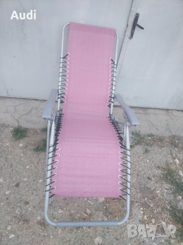 Сгъваем стол шезлонг сподлкътници, функция за люлеене  Удобен, комфортен, без забележки, снимка 6 - Градински мебели, декорация  - 41644727
