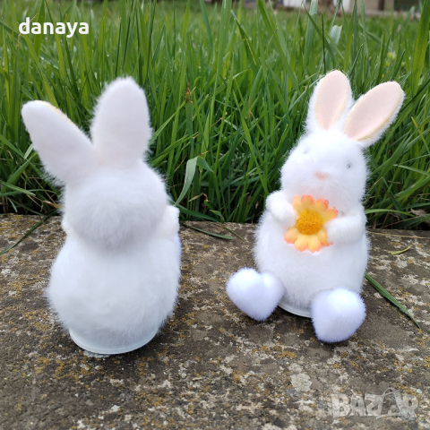 4606 Великденска украса Пухкаво зайче, 11 см, снимка 4 - Декорация за дома - 44837553