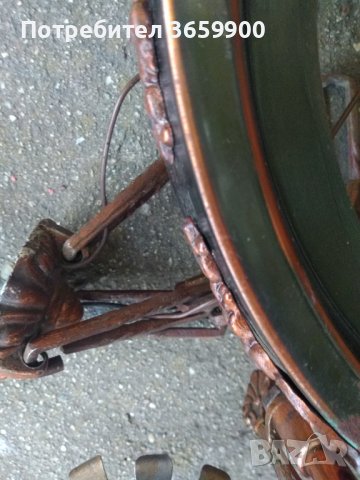 Полилей ,6-ца,от 80-те, с медни орнаменти, снимка 3 - Антикварни и старинни предмети - 42485052