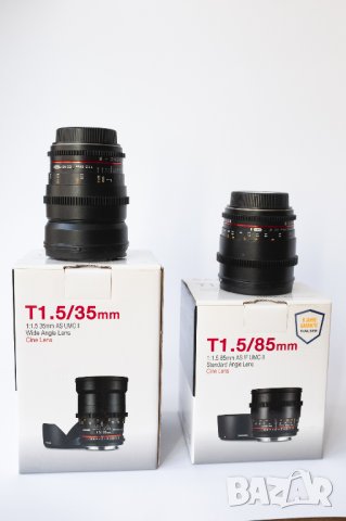 Samyang VDSLR II ED AS IF UMC 24mm T1.5, 85mm T1.5 EF, снимка 8 - Обективи и филтри - 44383463