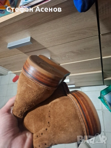 Чисто нови велурени обувки - естествена кожа, снимка 4 - Мъжки боти - 53525469