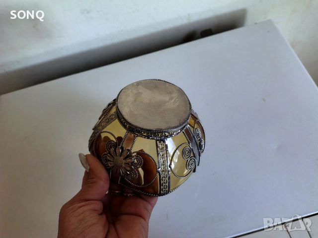 Красиво Старо Съдче Посребрен Филигран, снимка 4 - Антикварни и старинни предмети - 51782884