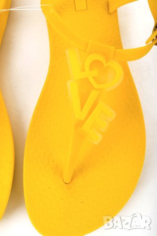 Жълти дамски силиконови равни сандали Beppi - 38, снимка 5 - Сандали - 41488403