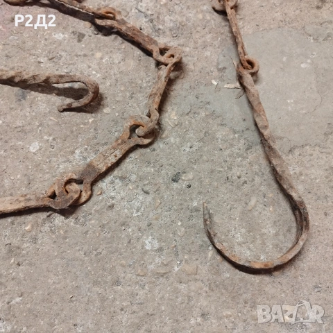 стара кована верига за огнище 207 см, снимка 3 - Други ценни предмети - 53417374
