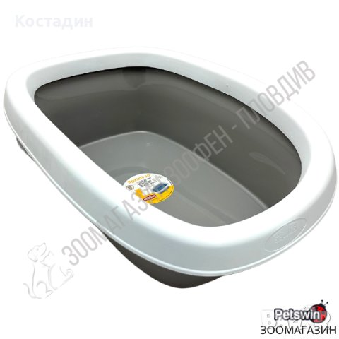 Пластмасова Котешка Тоалетна - 43см/31см/14см - Сива разцветка, снимка 2 - За котки - 40035761