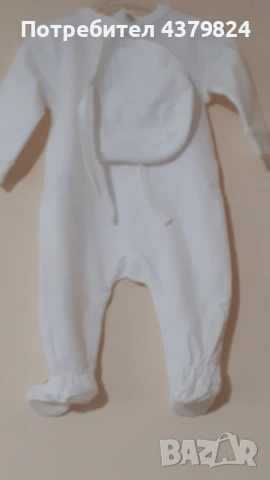 Нов немски комплект гащеризон и шапка за бебешки Ernsting's family Topolino  р.56 и р.62, с этикет, снимка 2 - Бебешки гащеризони - 53465054
