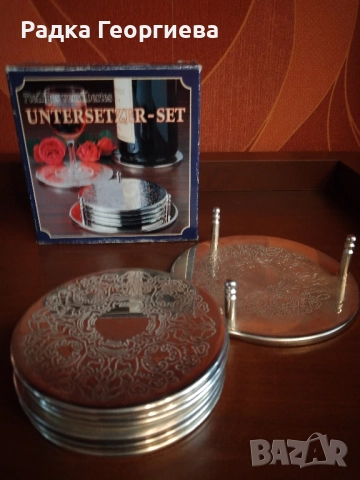 Посребрени подложки за чаши, снимка 8 - Антикварни и старинни предмети - 51553039