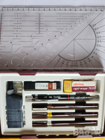Рапидографи Rotring College set, mod. " Isograph " -3 броя писци 0,25/0,35/0,50 +авт.молив,работещи , снимка 4 - Ученически пособия, канцеларски материали - 50409903