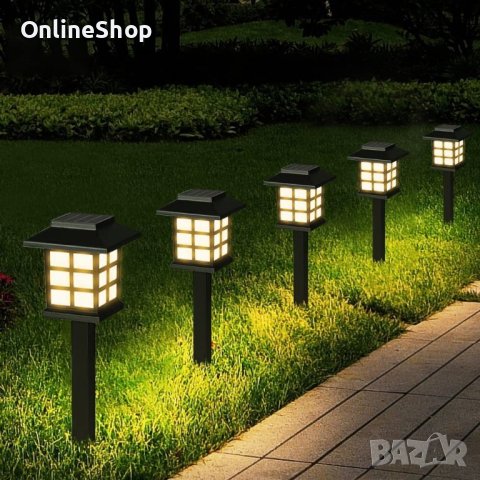 Комплект 6 броя соларни LED лампи за двор и градина