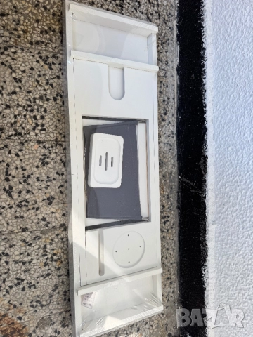 Relaxdays Bamboo Bathtub Caddy 75–109 см – Регулируема Поставка за Вана с Държач за Чаша Вино, Книга, снимка 9 - Други - 52123777