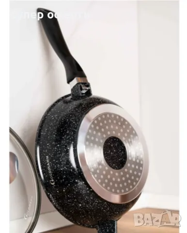 Комплект тенджери Goldmann -2.3\4.5\6.5\2.3L., Лят алуминий, Мраморно покр.,  отвътре/отвън, снимка 7 - Съдове за готвене - 48506214