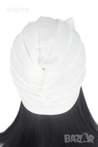 Тюрбан за коса с пандела в бяло, снимка 3 - Аксесоари за коса - 40511272