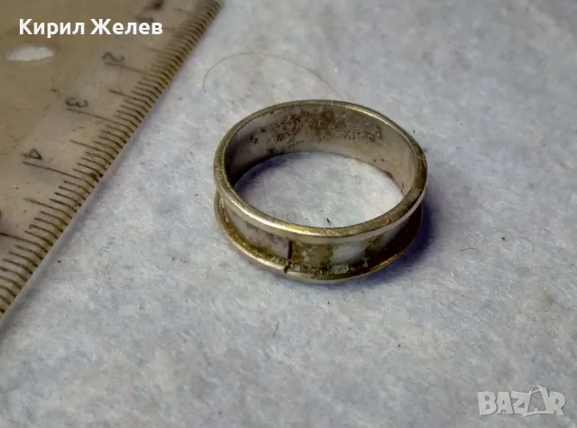 СТАР РЯДЪК МЕКСИКАНСКИ ПОСРЕБРЕН ПРЪСТЕН от АЛПАКА с МАРКИРОВКИ и НУЖДА от РЕСТАВРАЦИЯ 44472