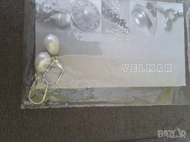 Обеци бели и черни перли на Velmar нови, снимка 3 - Обеци - 39544419